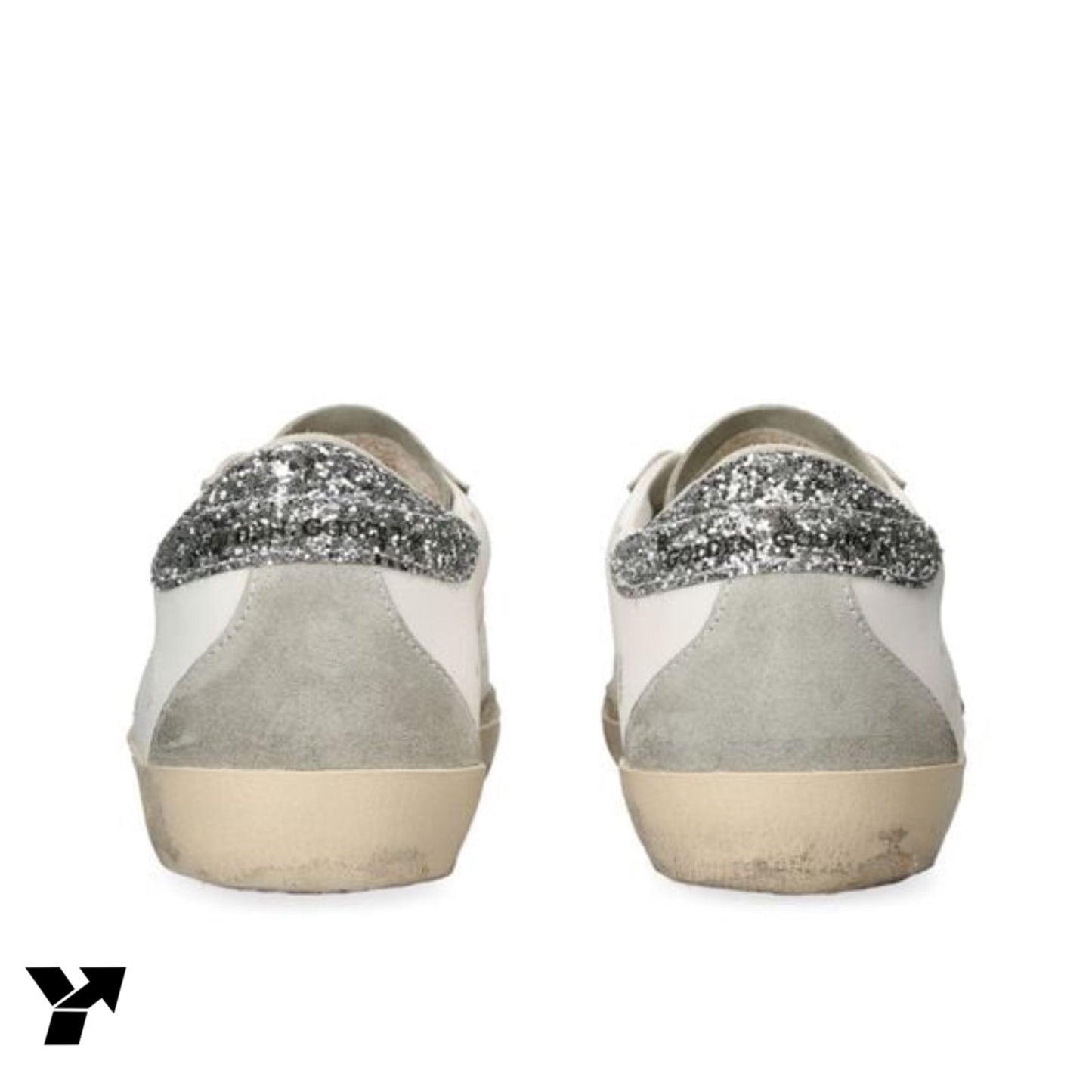 Golden Goose Super-Star / white silver glitter