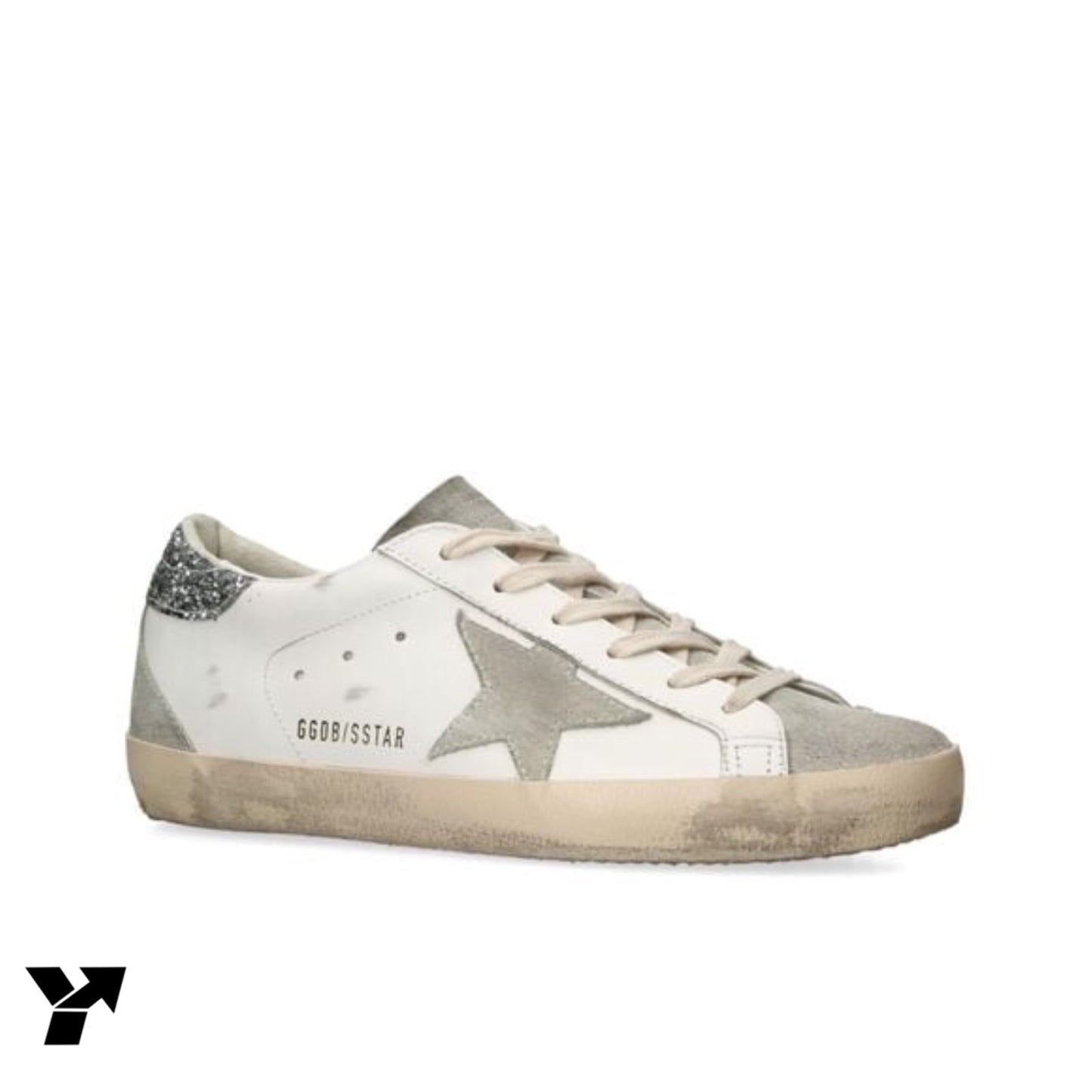Golden Goose Super-Star / white silver glitter