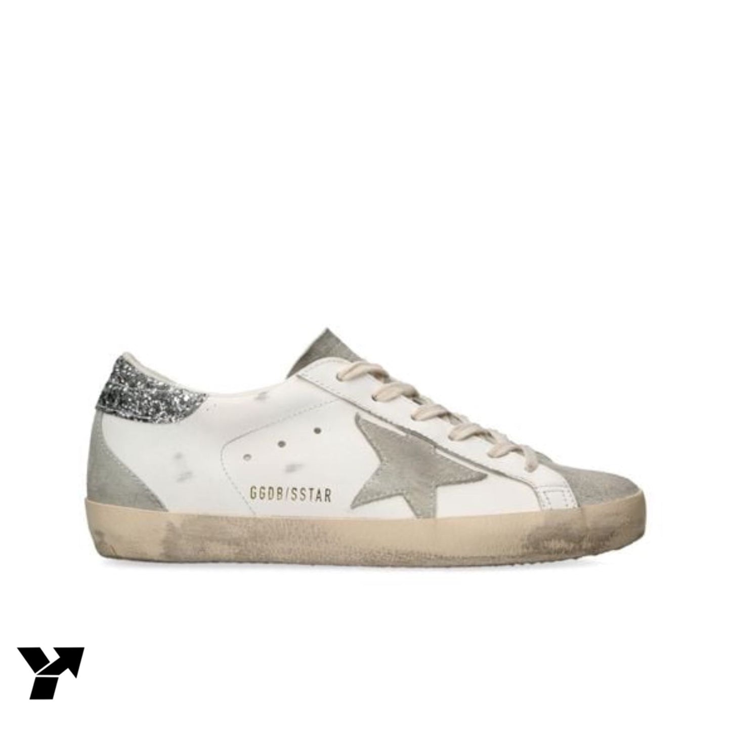 Golden Goose Super-Star / white silver glitter